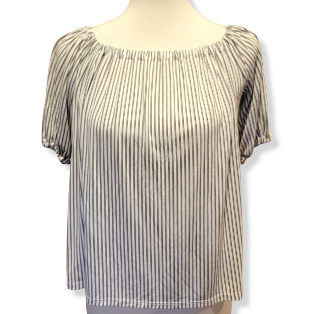 NWOT Loft Striped Off Shoulder Peasant Top